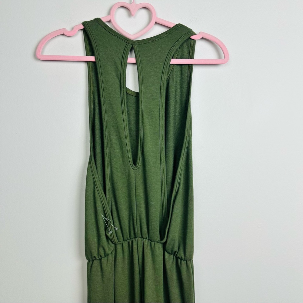 Go Couture NWOT Olive Green Wide Leg Sleeveless Jumpsuit Size Medium - Picture 6 of 10